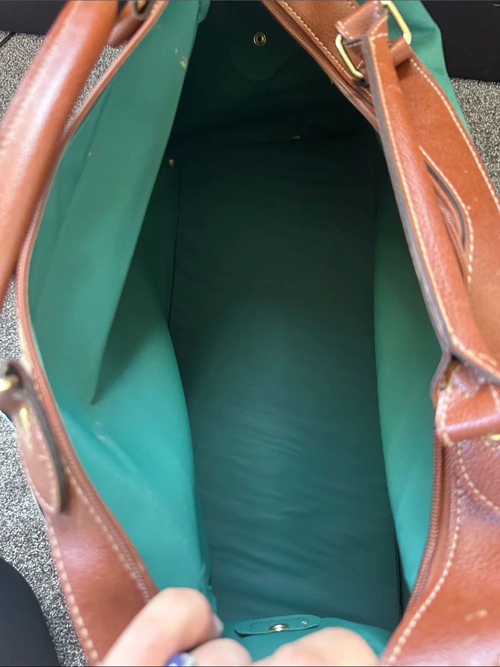 Polo by Ralph Lauren Green Canvas Duffel with Brown Leather Trim - Picture 2 of 6